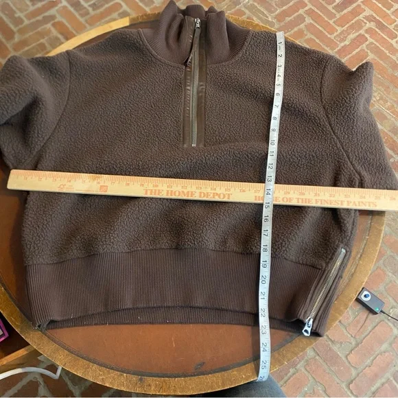 Varley Roselle Half Zip Fleece Sweatshirt Size XL Deep Mahogany Brown Sherpa - Picture 8 of 9